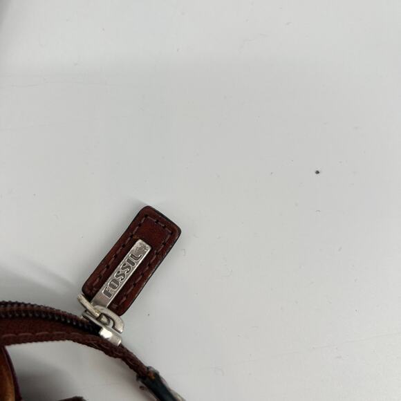 Fossil Patchwork Tooled Leather Shoulder Bag Purse baroque neutral hand bag - Picture 5 of 12